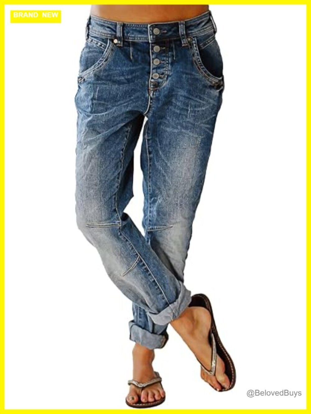 Straight Leg Jeans Mid Rise Button Fly Stretchy 90s Casual Denim